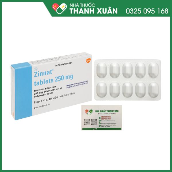 Zinnat tablets 250mg - Thuốc kháng sinh trị nhiễm khuẩn (10 viên)